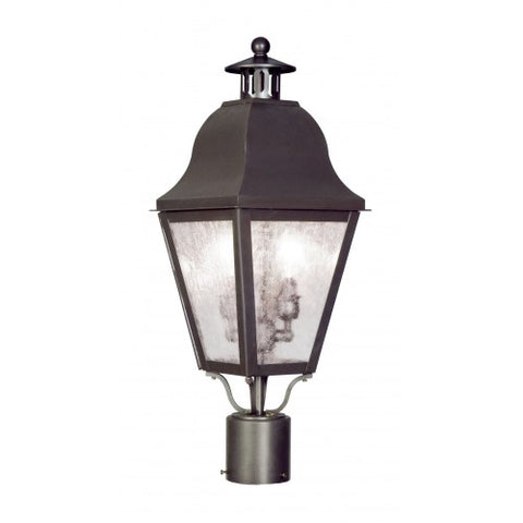 Livex Lighting Amwell 2 Light Bronze Outdoor Post Lantern
