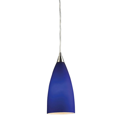Vesta 1 Light Pendant In Satin Nickel And White Glass - Includes Recessed Lighting Kit