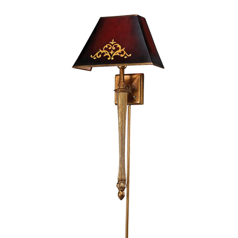Torch Sconces 1 Light Draping Leaf Wall Sconce In Peruvian Gold