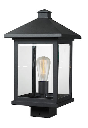 Z-Lite Portland 1 Light Post Mount Light 531PHBS-BK
