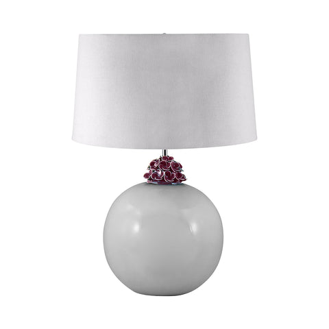 Ceramic Ball Table Lamp In White And Amethyst