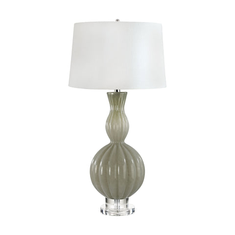 Glass Gourd Table Lamp In Taupe