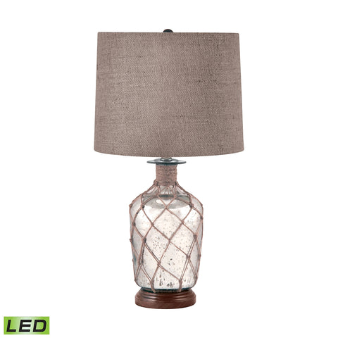 Jute-Wrapped Mercury Glass LED Table Lamp