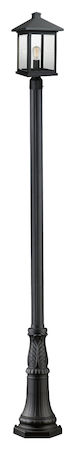Z-Lite Portland 1 Light Outdoor Post Light 531PHBR-518P-BK