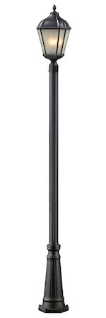 Z-Lite Waverly 2 Light Outdoor Post Light 513PHM-519P-BK