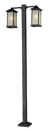 Z-Lite Vienna 2 Head Outdoor Post 547-2-536P-BK