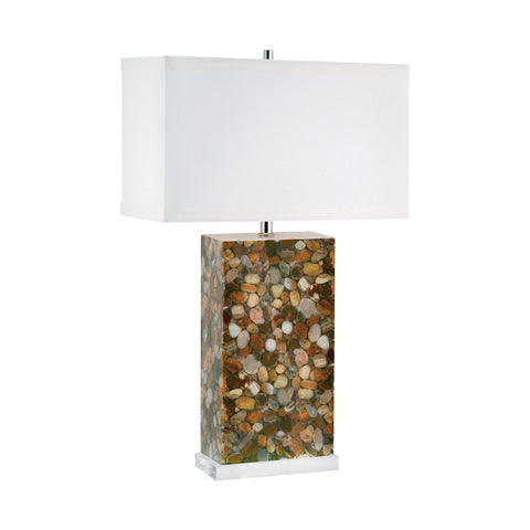 River Rock With Night Light In Brown