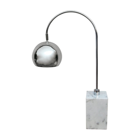 White Marble Base Arc Desk Lamp
