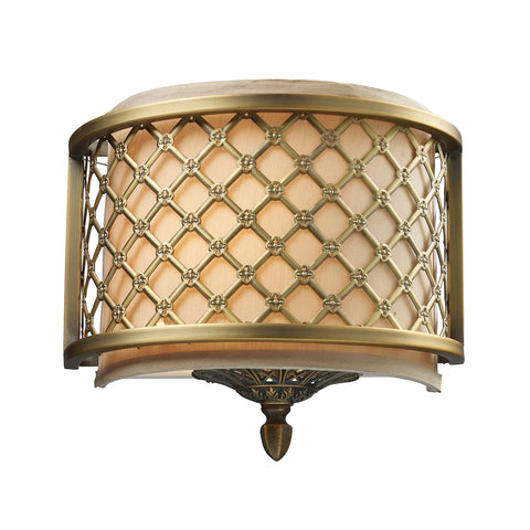 Chester 1 Light Wall Sconce In Brushed Antique Brass