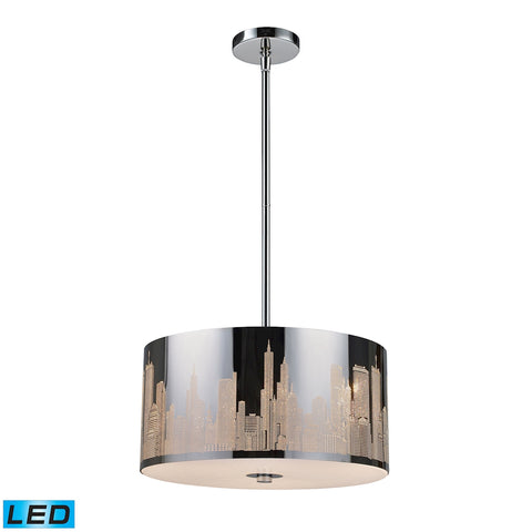 Skyline 3 Light LED Pendant In Polished Stainless Steel