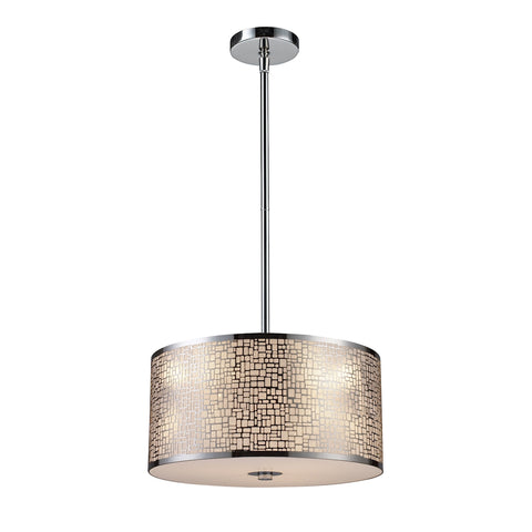 Medina 3 Light Pendant In Polished Stainless Steel