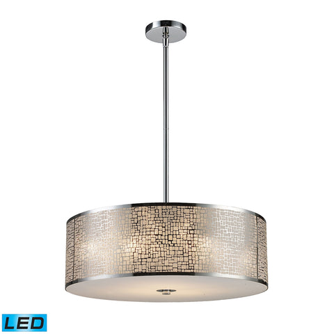 Medina 5 Light LED Pendant In Polished Stainless Steel