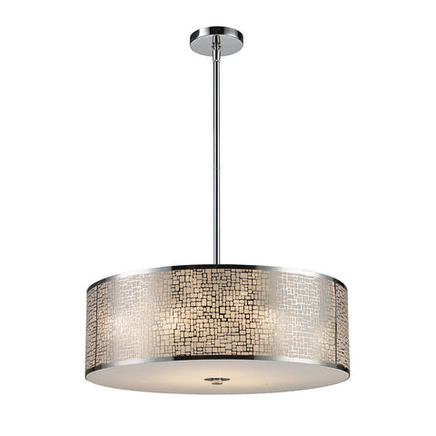Medina 5 Light Pendant In Polished Stainless Steel