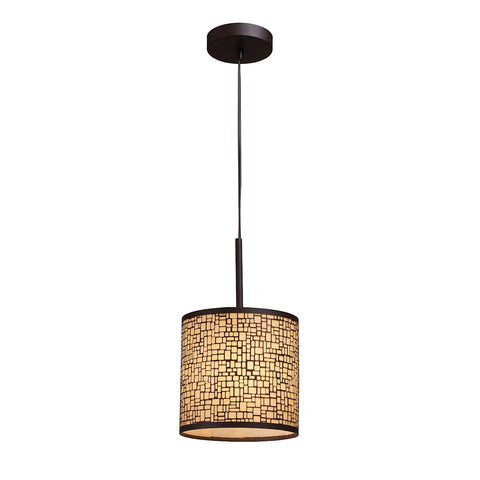 Medina 1 Light Pendant In Aged Bronze With Amber Diffuser