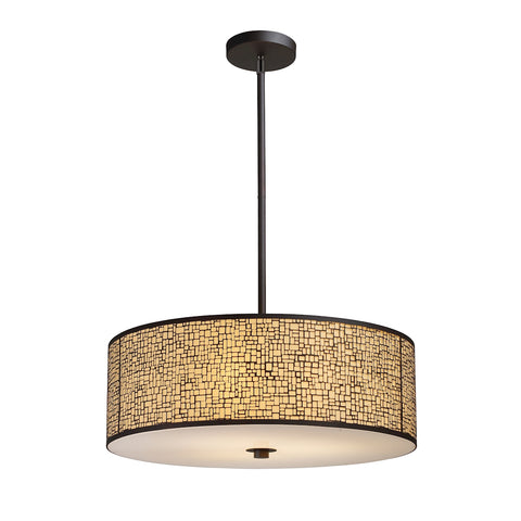 Medina 5-Light Pendant In Aged Bronze With Amber Diffuser
