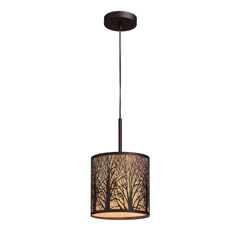 Woodland Sunrise 1 Light Pendant In Aged Bronze