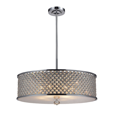 Genevieve 6 Light Pendant In Polished Chrome