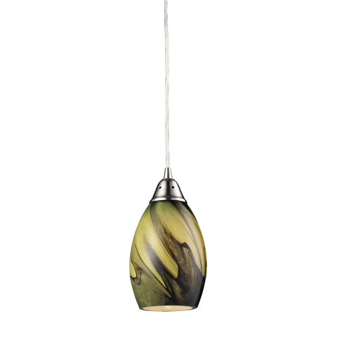 Formations 1 Light Pendant In Satin Nickel And Planetary Glass