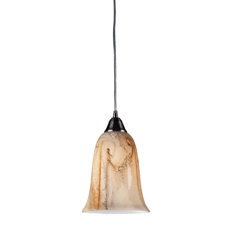 Granite 1 Light LED Pendant In Satin Nickel