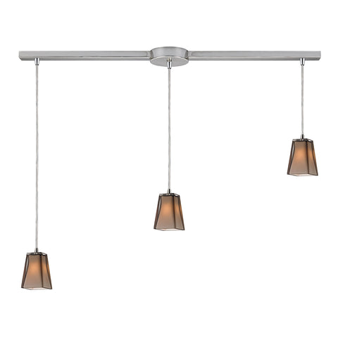 Cubico 3 Light Pendant In Satin Nickel