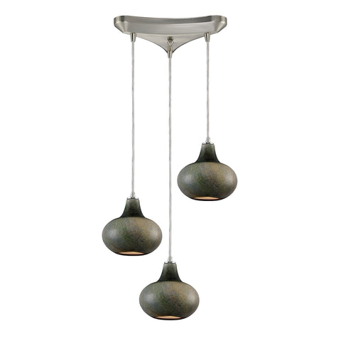 Kaolin 3 Light Pendant In Satin Nickel