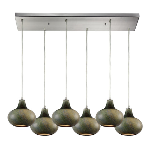 Kaolin 6 Light Pendant In Satin Nickel