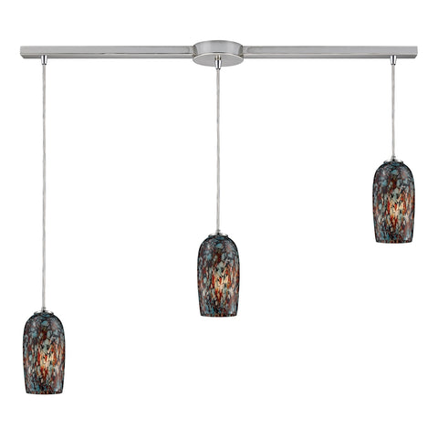 Collage 3 LED Light Pendant In Satin Nickel