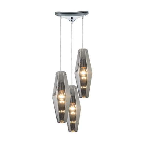 Pelham 3 Light Pendant In Polished Chrome