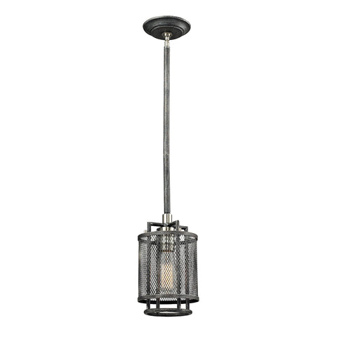 Slatington 1 Light Pendant In Silvered Graphite And Brushed Nickel