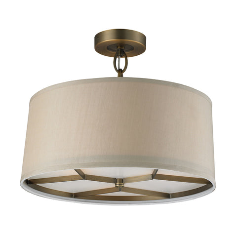 Baxter 3 Light Pendant In Brushed Antique Brass