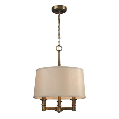 Baxter 3 Light Chandelier In Brushed Antique Brass