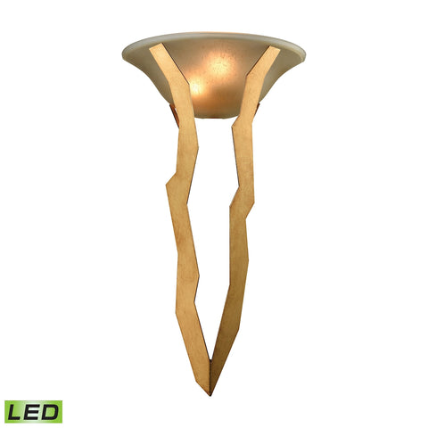 Twin Branch 2 Light LED Wall Sconce In Antique Gold Leaf