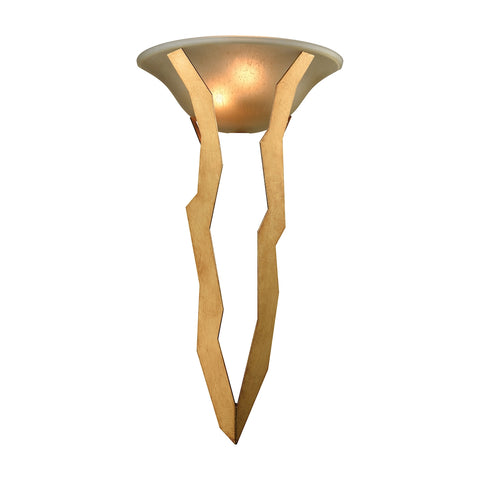 Twin Branch 2 Light Wall Sconce In Antique Gold Leaf
