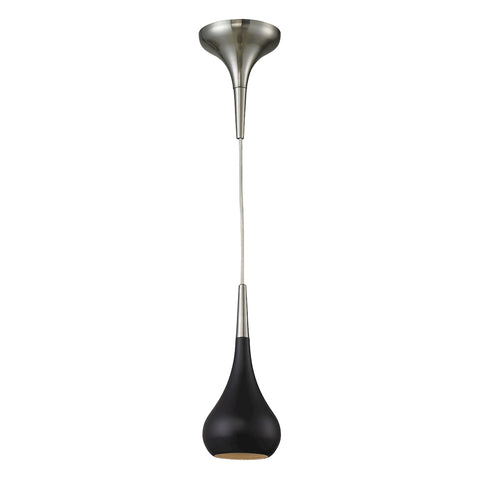 Lindsey 1 Light Pendant In Oiled Bronze And Satin Nickel