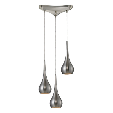 Lindsey 3 Light Pendant In Satin Nickel