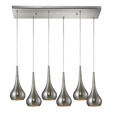 Lindsey 6 Light Pendant In Satin Nickel