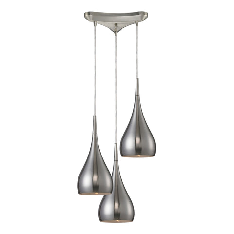 Lindsey 3 LED Light Pendant In Satin Nickel