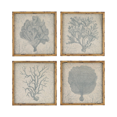 Coral Prints On Linen
