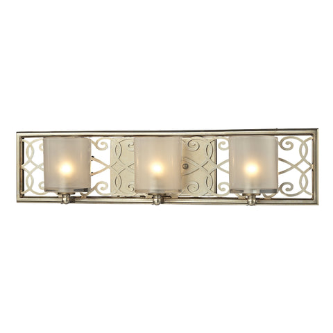 Santa Monica 3 Light Vanity In Aged Silver