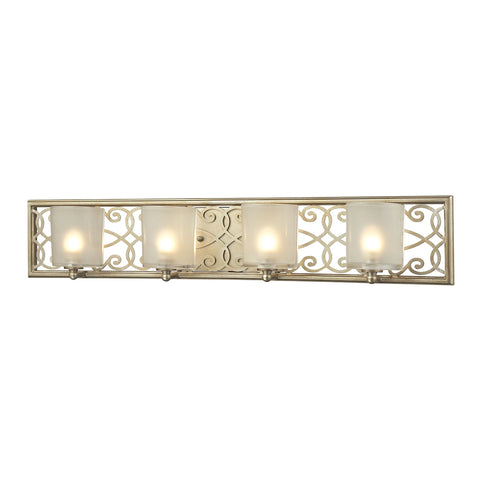 Santa Monica 4 Light Vanity In Aged Silver