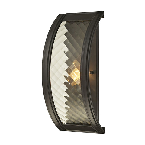 Chandler 1 Light Wall Sconce In Oil Rubbed Bronze And Champagne Glass