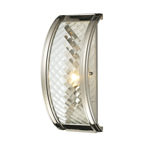 Chandler 1 Light Sconce In Polished Nickel And Clear Glass