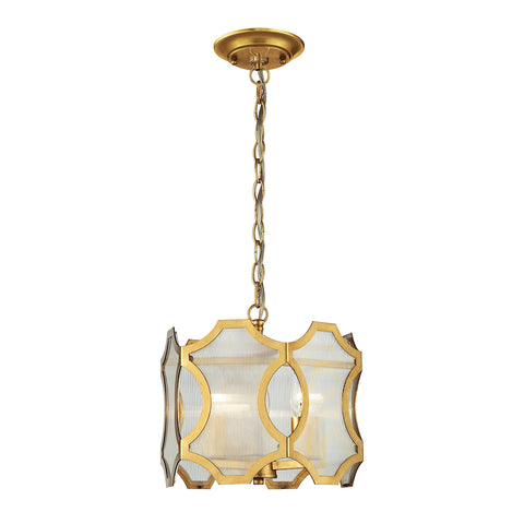 Benicia 3 Light Pendant In Antique Gold Leaf