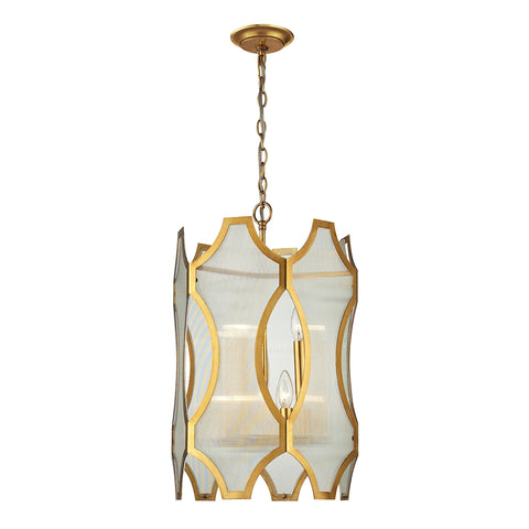 Benicia 6 Light Pendant In Antique Gold Leaf
