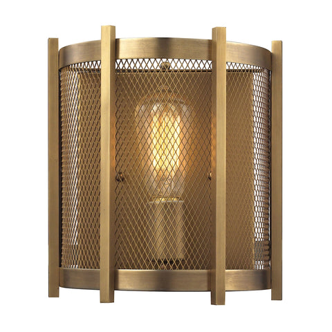 Rialto 1 Light Wall Sconce In Aged Brass