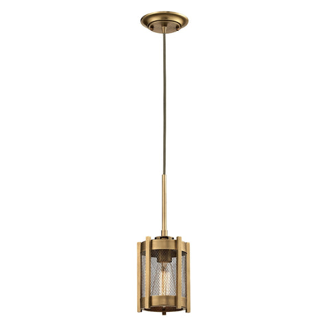 Rialto 1 Light Pendant In Aged Brass