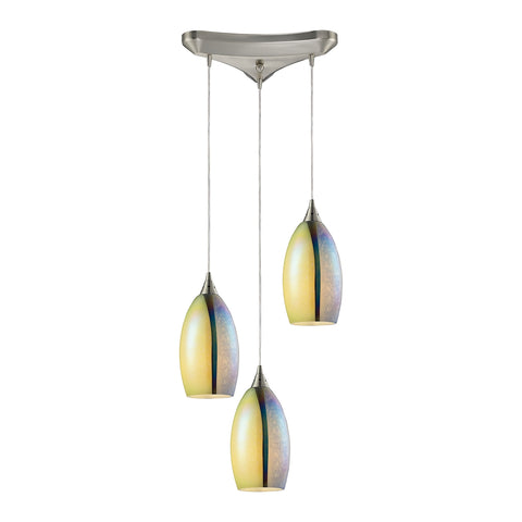 Horizon 3 Light Pendant In Satin Nickel