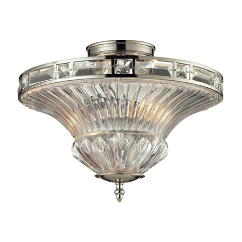 Aubree 2 Light Semi Flush In Polished Nickel