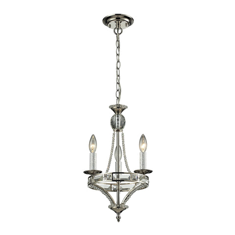 Aubree 3 Light Chandelier In Polished Nickel