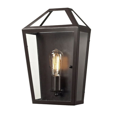 Alanna 1 Light Wall Sconce In Oil Rubbed Bronze And Clear Glass